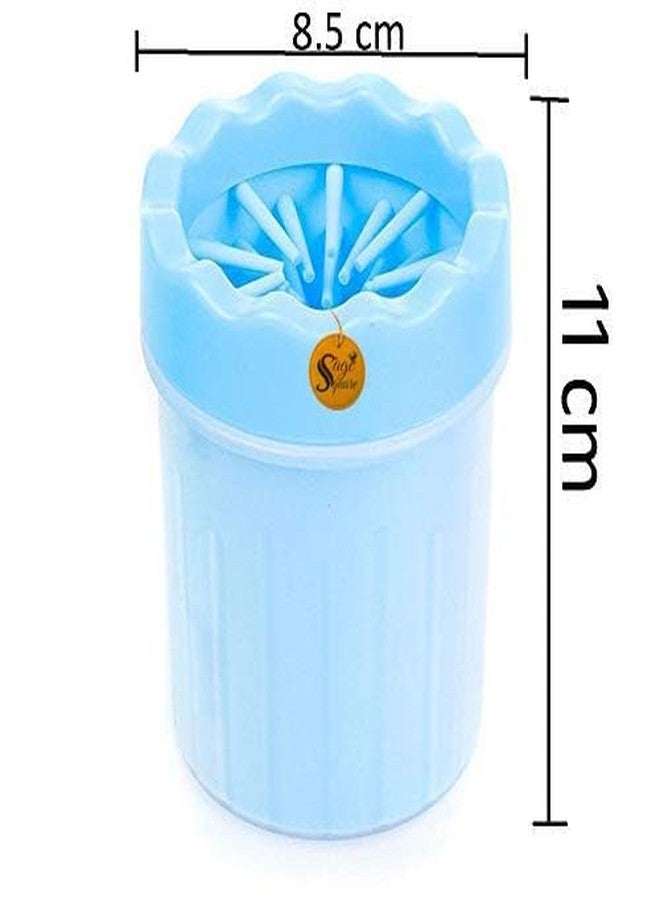 سايج سكوير مغسلة مخالب الكلاب المحمولة من سيج سكوير، منظف المخالب/منظف المخالب - مكبس سيليكون ناعم لفرك كل قدم وغسل الأوساخ والطين والحطام من مخالب الكلاب/الجراء/القطط (أزرق) - Image 4